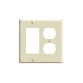 Leviton Rocker/Duplex Wall Plate, 2 Gang, Ivory 80455-I